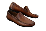 Mocassins masculinos de couro legítimo, estilo slip-on, elegantes e casuais, com design vintage retrô.