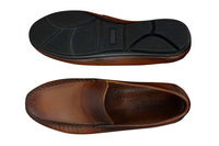 Mocassins masculinos de couro legítimo, estilo slip-on, elegantes e casuais, com design vintage retrô.