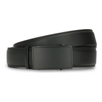 Cinto masculino de couro preto com catraca para calças jeans e sociais, 35 mm, ajustável a qualquer tamanho.