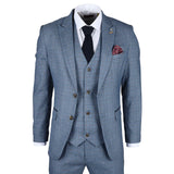 Earl - Blazer masculino azul xadrez