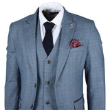 Earl - Blazer masculino azul xadrez
