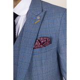 Earl - Blazer masculino azul xadrez