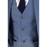 Earl - Blazer masculino azul xadrez