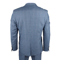 Earl - Blazer masculino azul xadrez