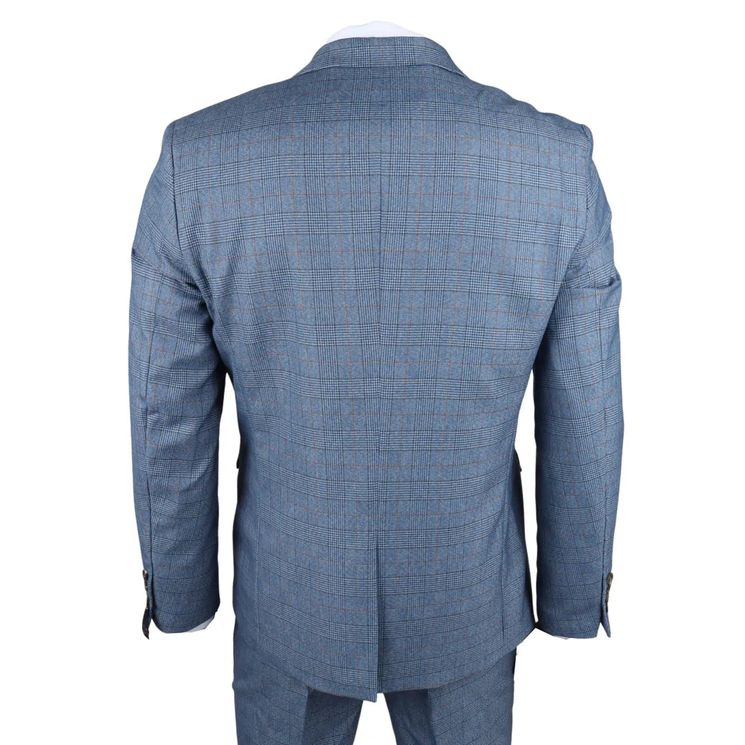 Earl - Blazer masculino azul xadrez