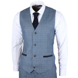 Colete masculino Earl azul xadrez