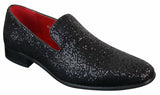 Rossellini Eastend Sapatos Masculinos Brilhantes Slip On com Glitter em Couro Envernizado para Festas