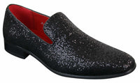 Rossellini Eastend Sapatos Masculinos Brilhantes Slip On com Glitter em Couro Envernizado para Festas