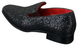 Rossellini Eastend Sapatos Masculinos Brilhantes Slip On com Glitter em Couro Envernizado para Festas