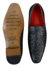 Rossellini Eastend Sapatos Masculinos Brilhantes Slip On com Glitter em Couro Envernizado para Festas