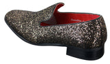 Rossellini Eastend Sapatos Masculinos Brilhantes Slip On com Glitter em Couro Envernizado para Festas