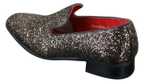 Rossellini Eastend Sapatos Masculinos Brilhantes Slip On com Glitter em Couro Envernizado para Festas