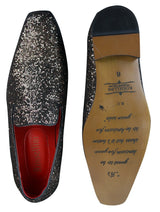 Rossellini Eastend Sapatos Masculinos Brilhantes Slip On com Glitter em Couro Envernizado para Festas