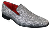 Rossellini Eastend Sapatos Masculinos Brilhantes Slip On com Glitter em Couro Envernizado para Festas