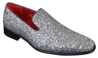 Rossellini Eastend Sapatos Masculinos Brilhantes Slip On com Glitter em Couro Envernizado para Festas