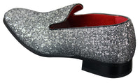 Rossellini Eastend Sapatos Masculinos Brilhantes Slip On com Glitter em Couro Envernizado para Festas