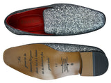 Rossellini Eastend Sapatos Masculinos Brilhantes Slip On com Glitter em Couro Envernizado para Festas
