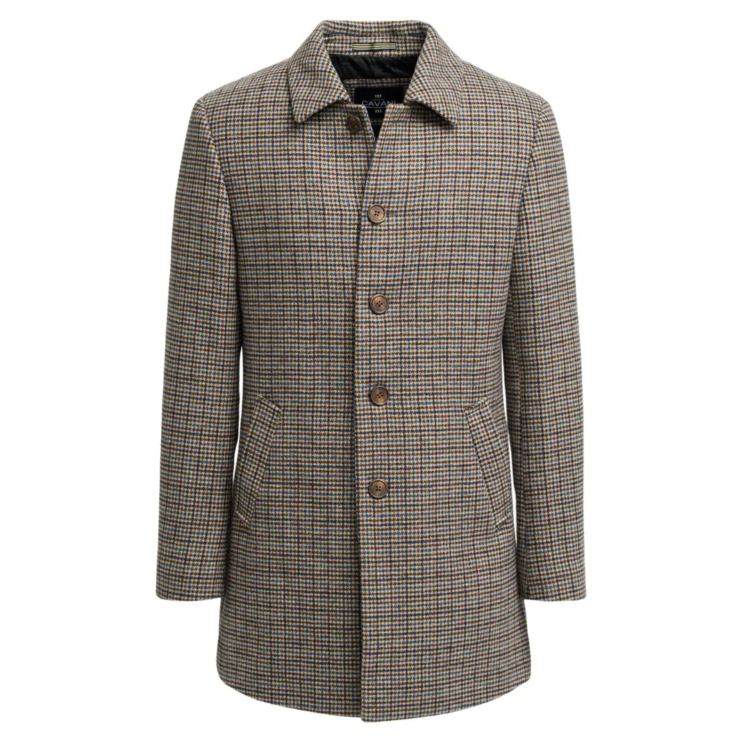 Eddie - Sobretudo masculino em tweed de lã marrom-claro