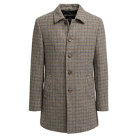 Eddie - Sobretudo masculino em tweed de lã marrom-claro
