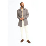 Eddie - Sobretudo masculino em tweed de lã marrom-claro