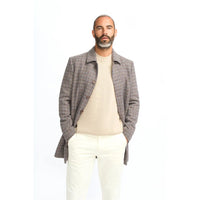 Eddie - Sobretudo masculino em tweed de lã marrom-claro