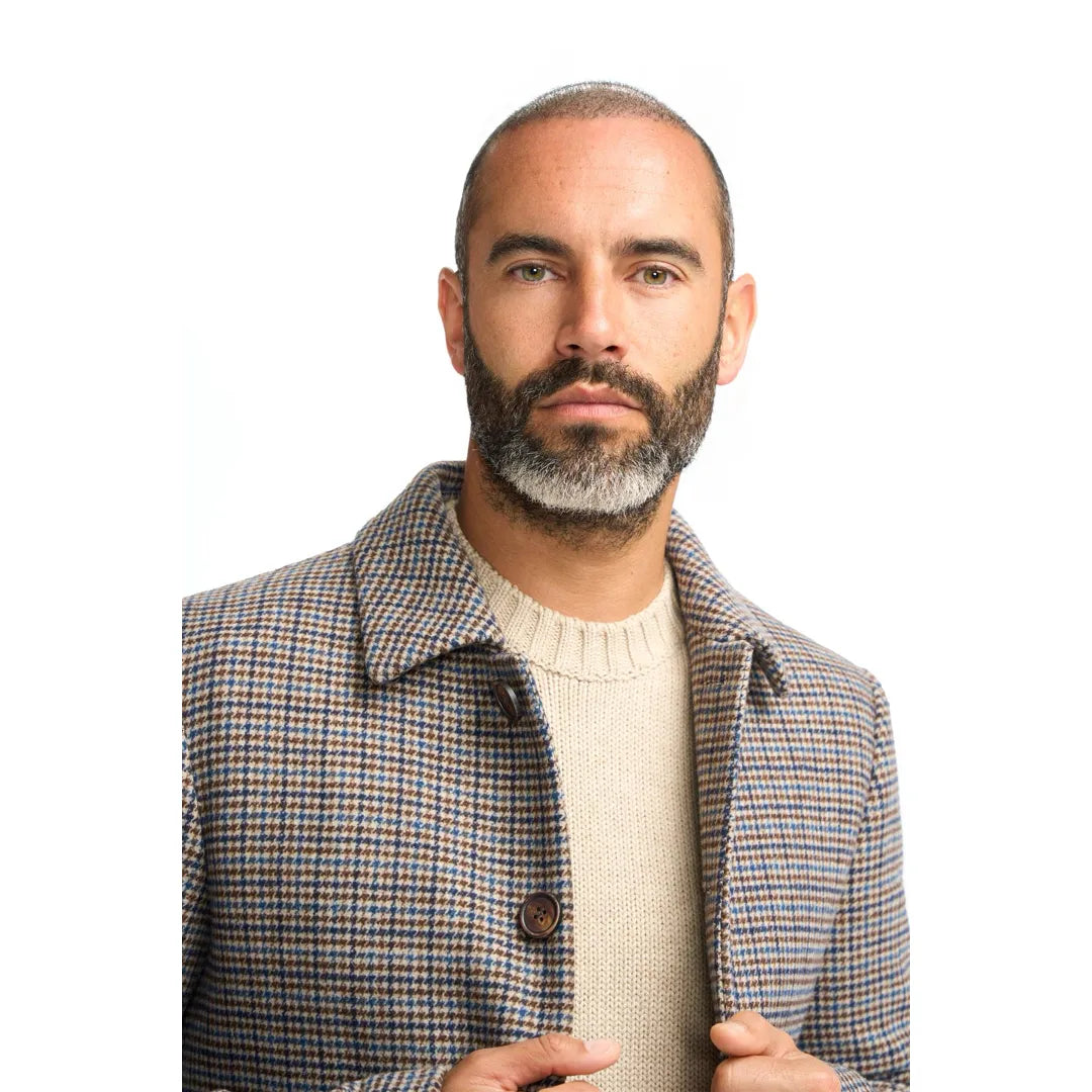 Eddie - Sobretudo masculino em tweed de lã marrom-claro