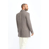 Eddie - Sobretudo masculino em tweed de lã marrom-claro