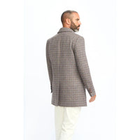 Eddie - Sobretudo masculino em tweed de lã marrom-claro