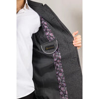 Sobretudo masculino clássico cinza em lã mista com gola.