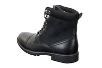 Botas militares de cano curto estilo militar retrô, masculinas, em couro camurça PU com forro de lã.