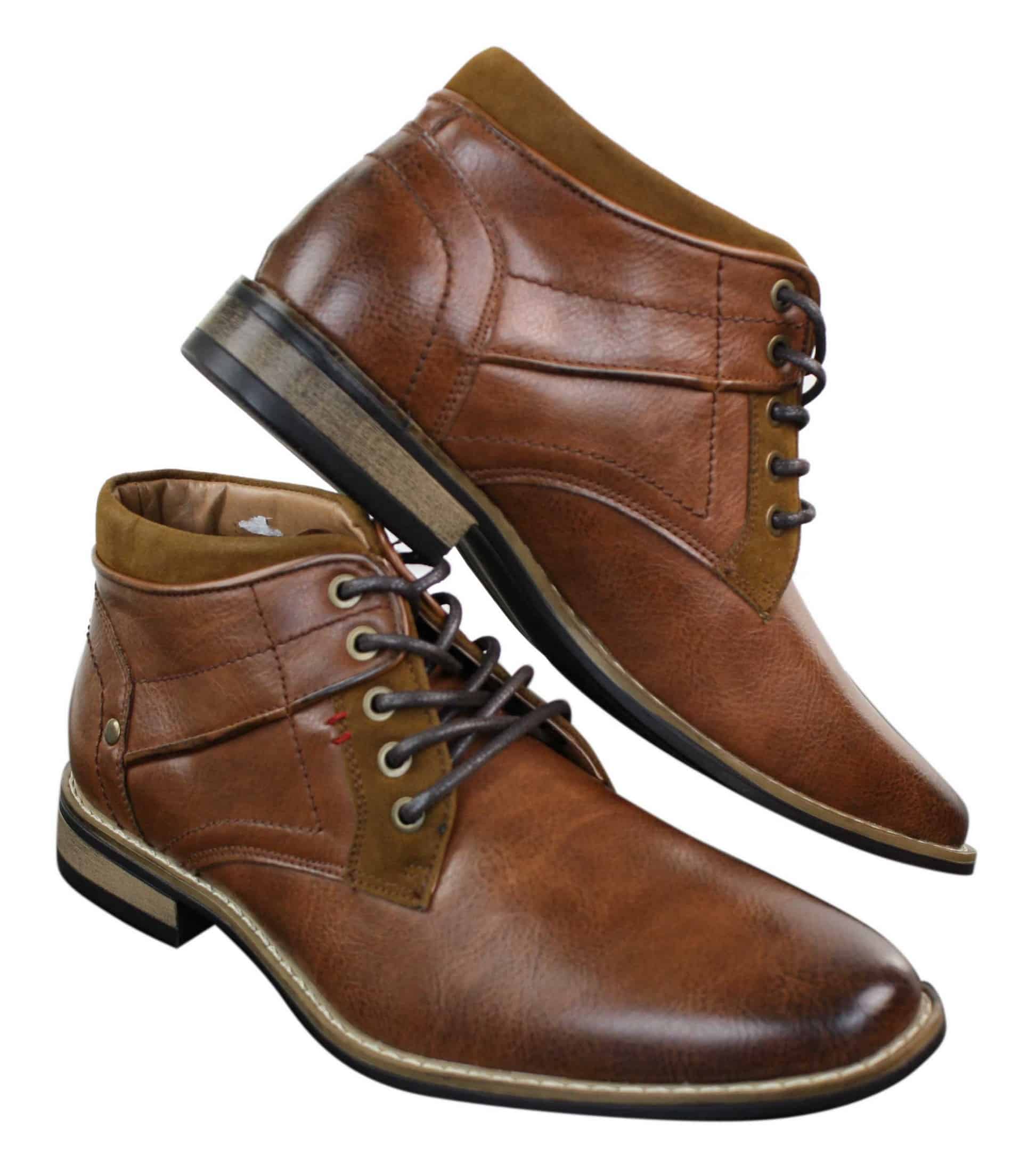 EL0603 - Botas Militares de Couro de Cano Curto Masculinas