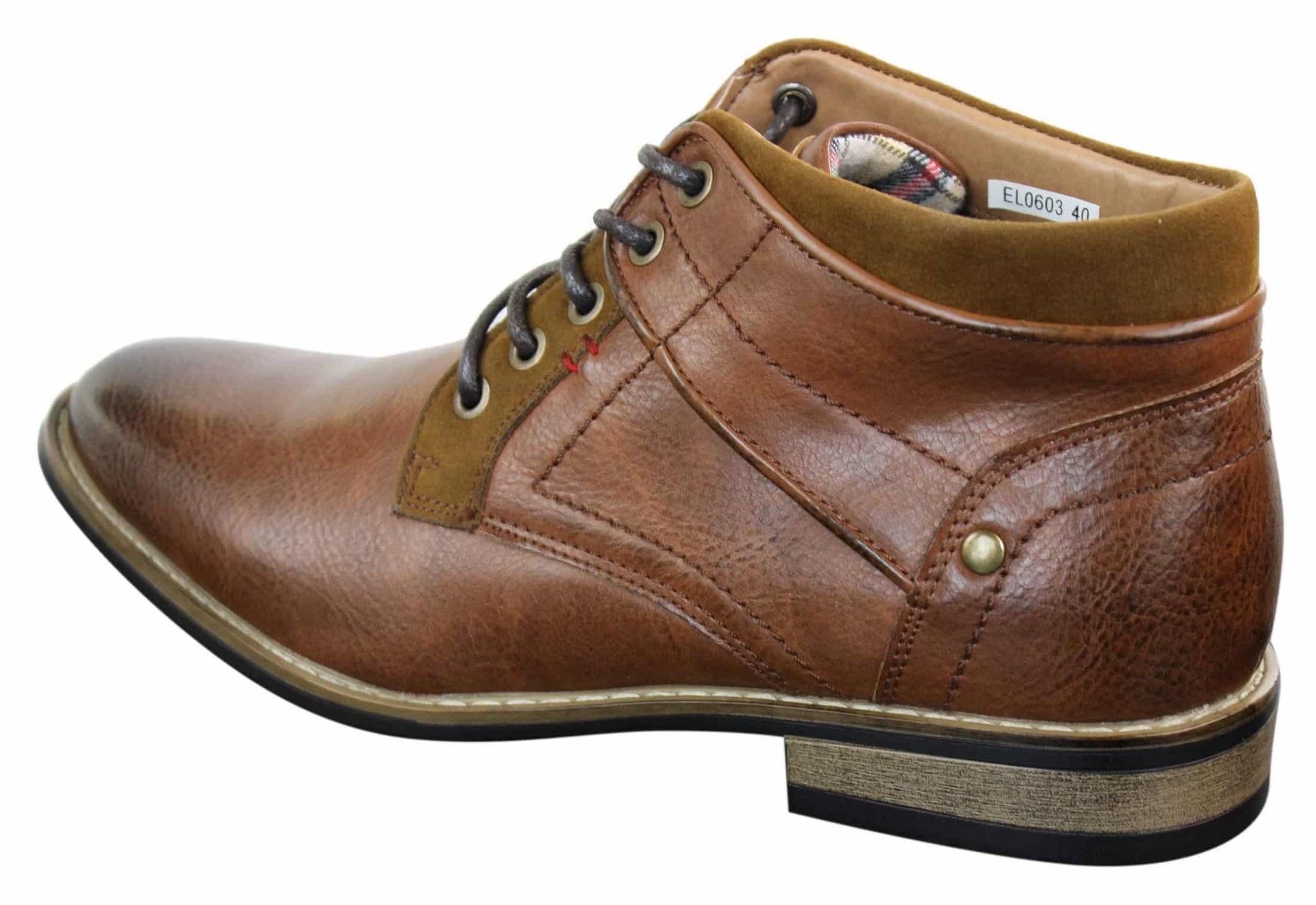 EL0603 - Botas Militares de Couro de Cano Curto Masculinas