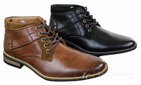 EL0603 - Botas Militares de Couro de Cano Curto Masculinas