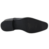 Sapatos Oxford masculinos elegantes e formais, em verniz preto, com cadarço, bico redondo clássico.