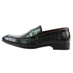 Mocassins sociais masculinos verdes sem fecho