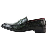 Mocassins sociais masculinos verdes sem fecho