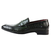 Mocassins sociais masculinos verdes sem fecho