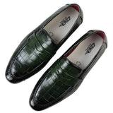 Mocassins sociais masculinos verdes sem fecho