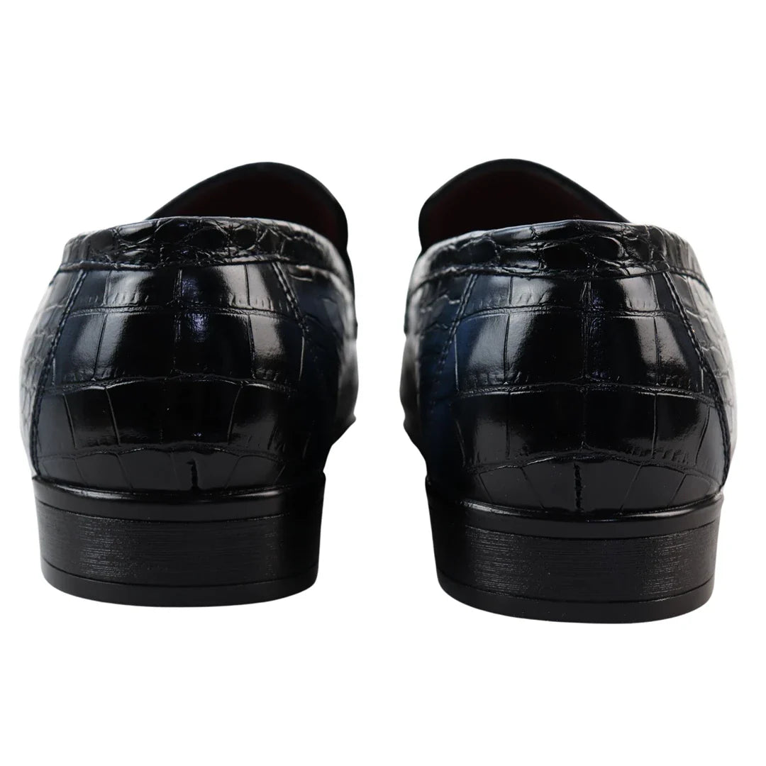 Mocassins masculinos formais azul-marinho