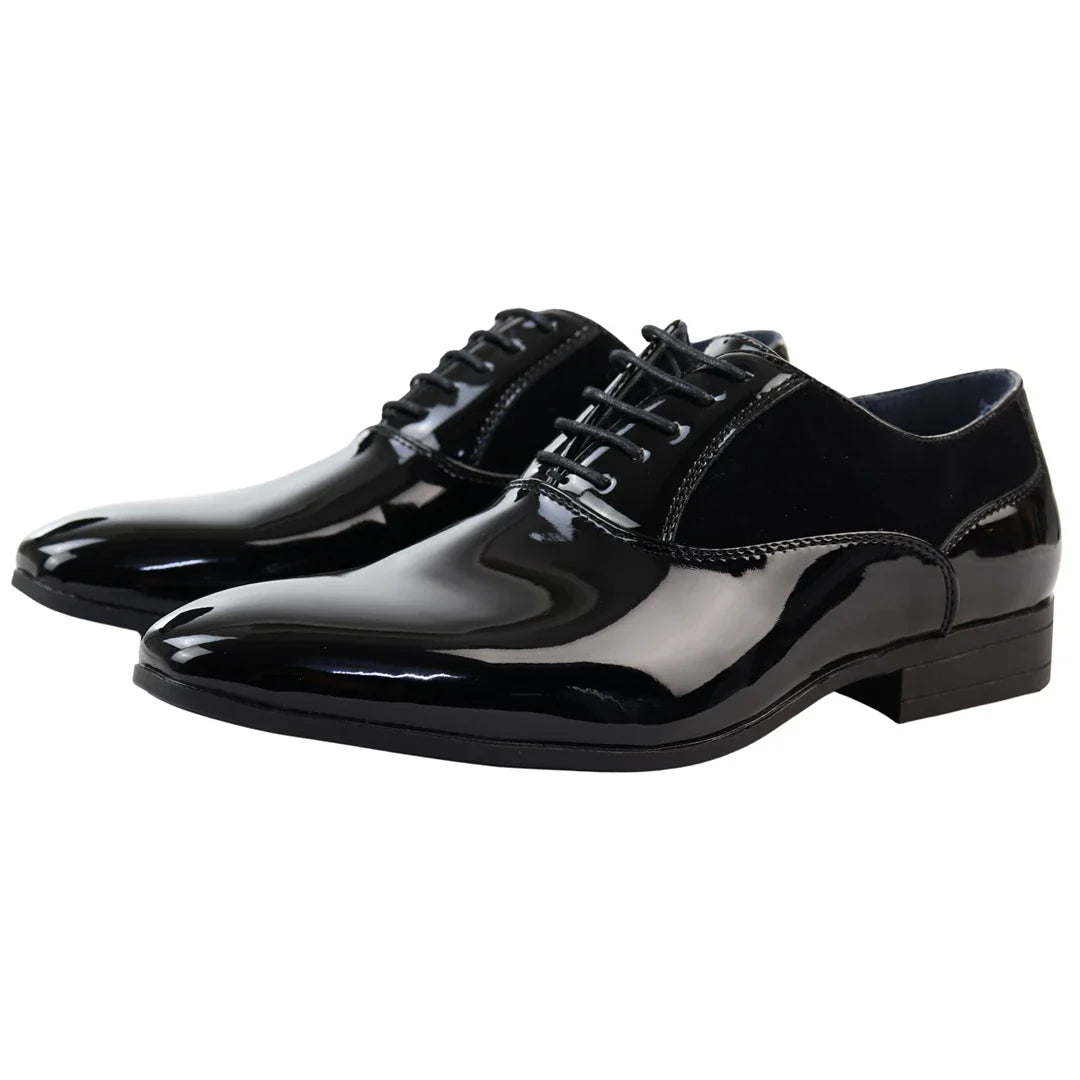 Sapatos Derby Masculinos Pretos com Cadarço