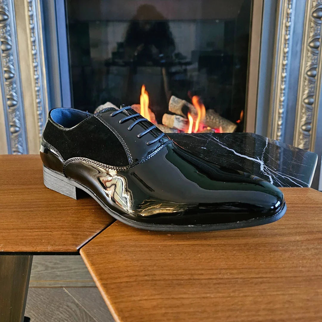 Sapatos Derby Masculinos Pretos com Cadarço