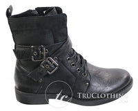 Botas masculinas punk rock góticas emo de cano curto em couro marrom e preto com fivela
