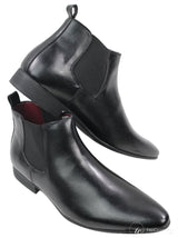 Botas de cano curto masculinas em couro preto e marrom, modelo italiano elegante, com cadarço.