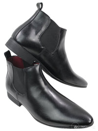Botas de cano curto masculinas em couro preto e marrom, modelo italiano elegante, com cadarço.