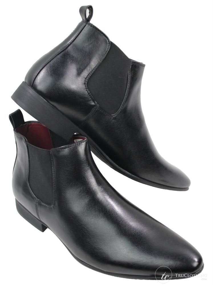 Botas de cano curto masculinas em couro preto e marrom, modelo italiano elegante, com cadarço.