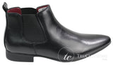 Botas de cano curto masculinas em couro preto e marrom, modelo italiano elegante, com cadarço.