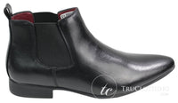 Botas de cano curto masculinas em couro preto e marrom, modelo italiano elegante, com cadarço.