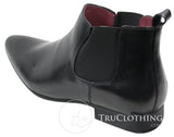 Botas de cano curto masculinas em couro preto e marrom, modelo italiano elegante, com cadarço.