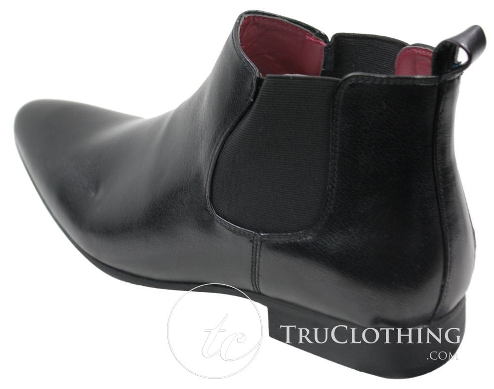 Botas de cano curto masculinas em couro preto e marrom, modelo italiano elegante, com cadarço.
