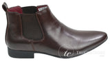 Botas de cano curto masculinas em couro preto e marrom, modelo italiano elegante, com cadarço.